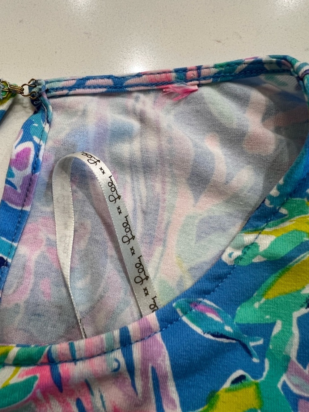 Lilly Pulitzer Patsi Romper All Together Now Print Blue Pink - Picture 8 of 12